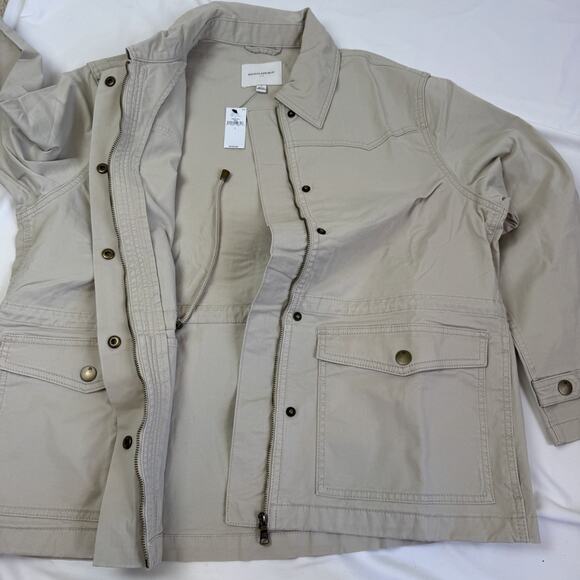 2025 BANANA REPUBLIC Wmn L Classic Twill 4 Pocket Utility Button Jacket Twill - Picture 12 of 16